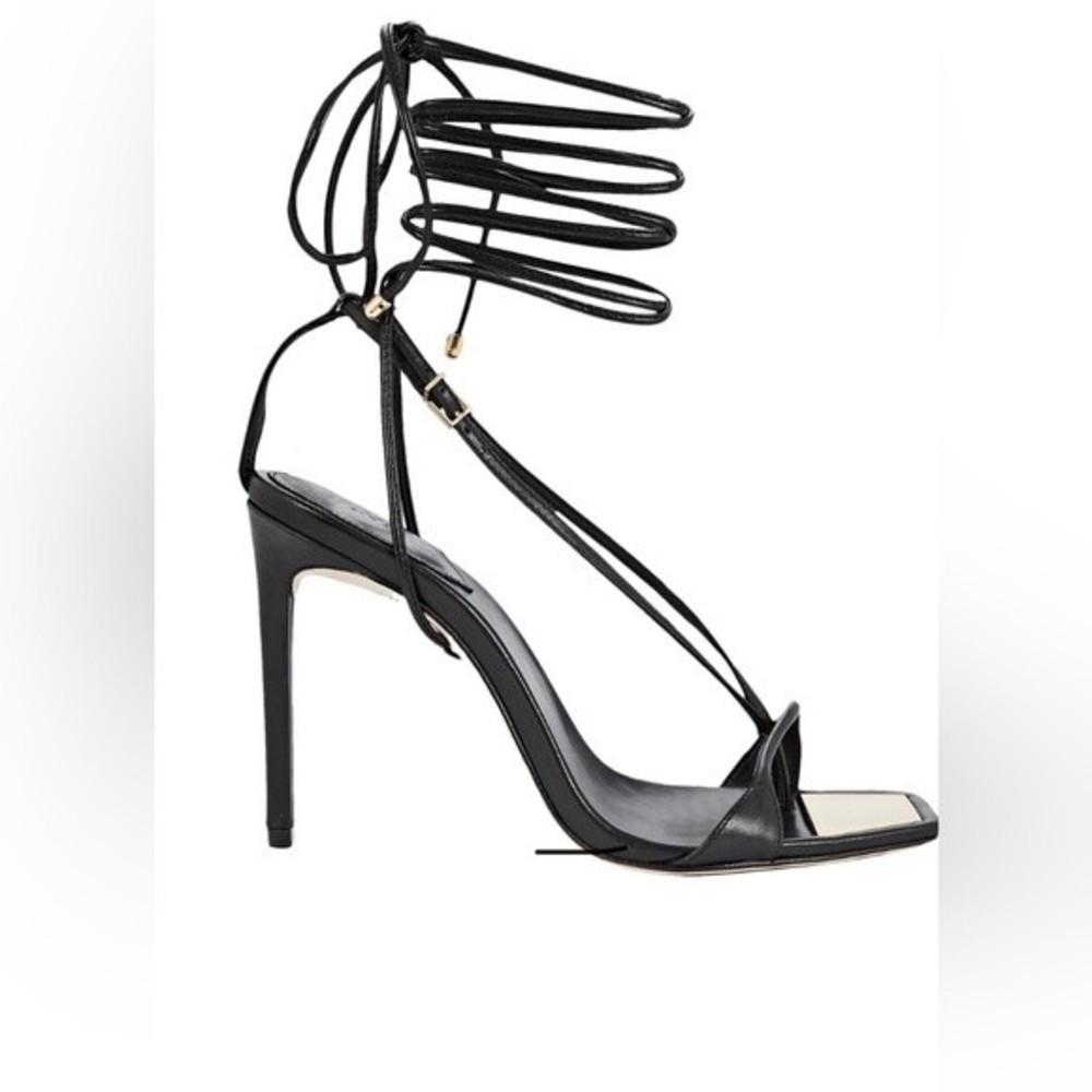 SCHUTZ Vikki Ankle Wrap Sandals Black size 6 women’s